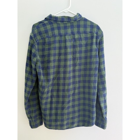 J Crew Shirt Adult L Slim Green Blue Blackwatch Plaid Flannel Business Work Mens - Picture 2 of 3